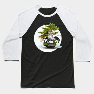 Surreal White Horse on Baseball T-Shirt